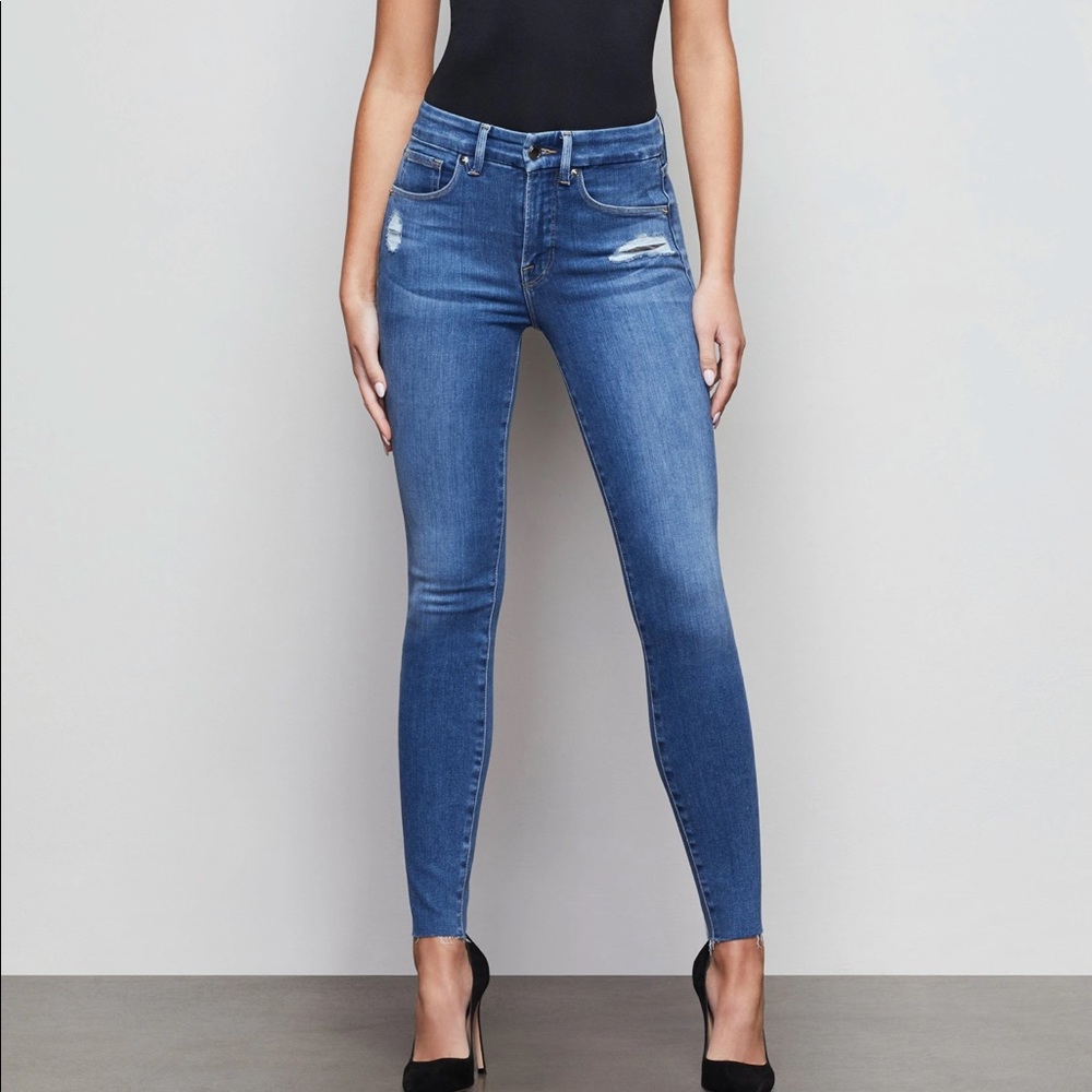 Good American “good legs zebra” jeans with tags